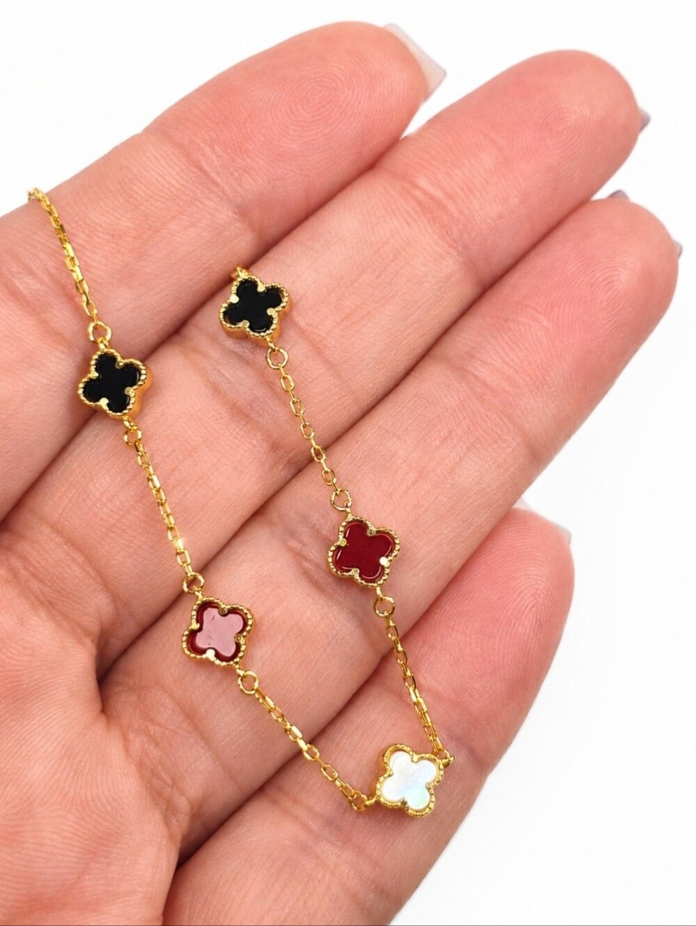 Van Clover Bracelet – Multicolor Inspired Design 925 Sterling Silver Gold Plated